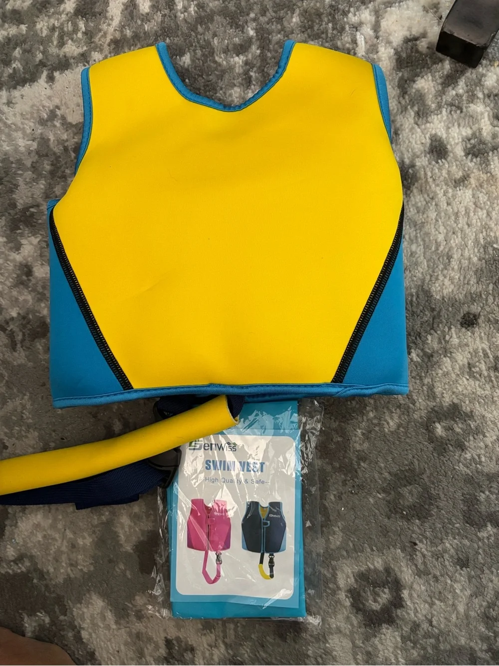 Senwiss Kids Swim Vest in Navy Blue & Yellow